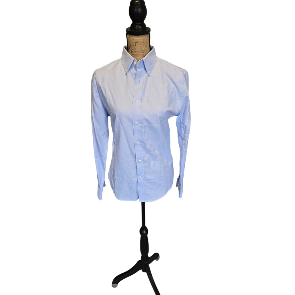 1901 Trim fit light blue button down dress shirt, size 14.5 32-33